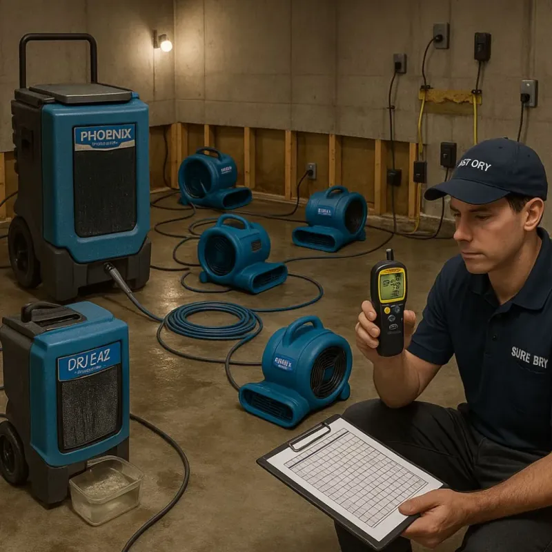 Structural Drying and Dehumidification process in Saks, AL